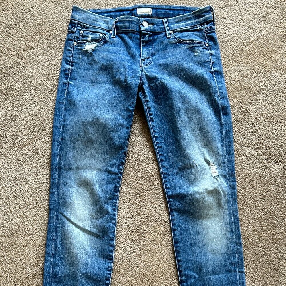 Mother Graffiti Girl ankle zip jeans
